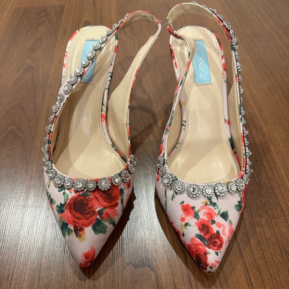 Betsey Johnson Shoes - Floral Betsey Johnson Slingback Heels